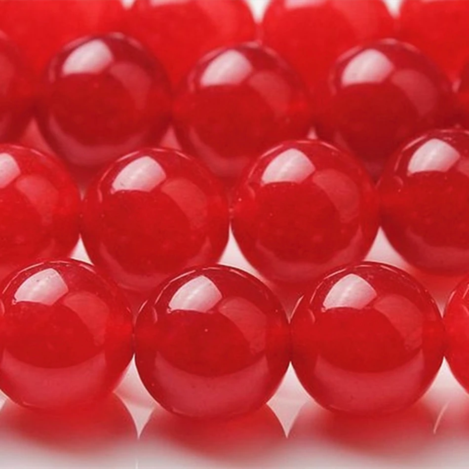 Высококачественный круглый искусственный камень, красный халцедон, полудрагоценный, 4-12 мм, изготовление ювелирных изделий, 15 дюймов, YE0003