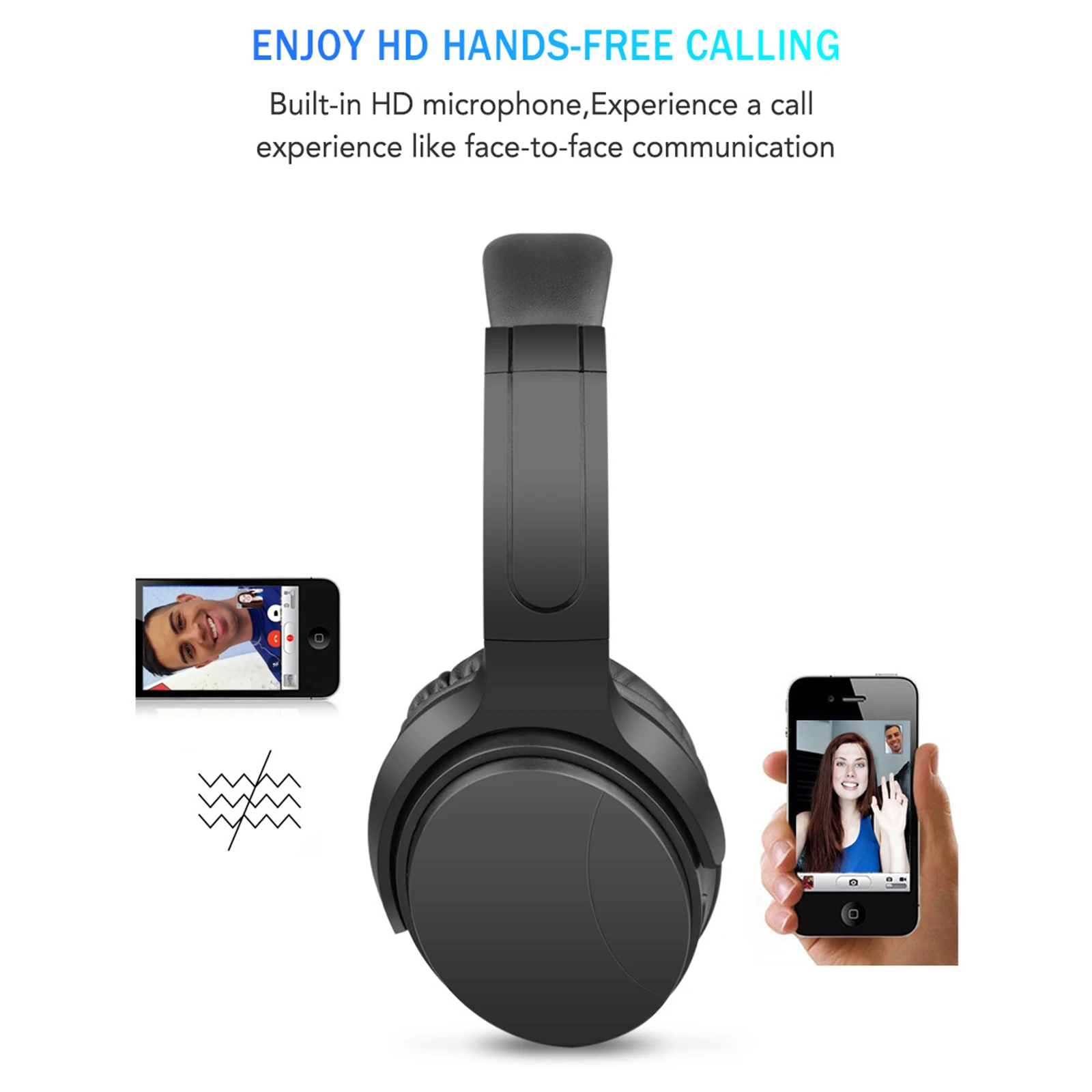 Складная Беспроводная Bluetooth-гарнитура с активным шумоподавлением накладные