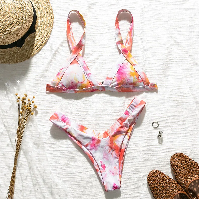 In X сексуальный купальник с принтом женский высоким вырезом бикини набор пуш ап