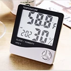 ЖК-дисплей цифровые часы Температура измеритель влажности HTC-1 домашние открытый термометр гигрометр прогноз ЖК-дисплей будильник часы с гигрометром