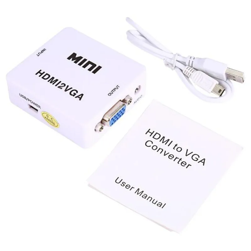 HD1080P HDMI в VGA конвертер с аудио HDMI2VGA видео коробка адаптер для Xbox360 PC DVD PS3