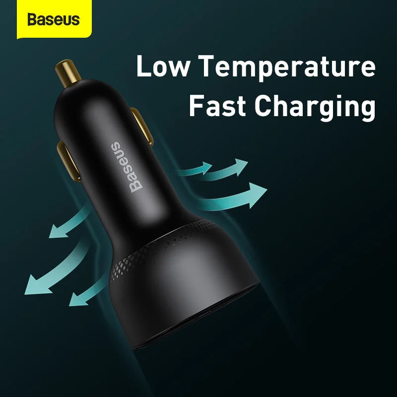 baseus 100w car charger digital pps qc pd 3 0 dual port usb type c quick charger laptop phone charger for iphone huawei xiaomi free global shipping