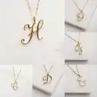 Мода 26 ожерелье курсивная буква начальный Алфавит минимализм для женщин Подарки