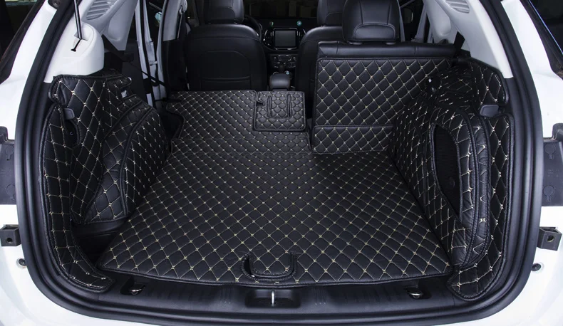 fiber leather car trunk mat for for jeep compass 2017 2018 2019 car accessories