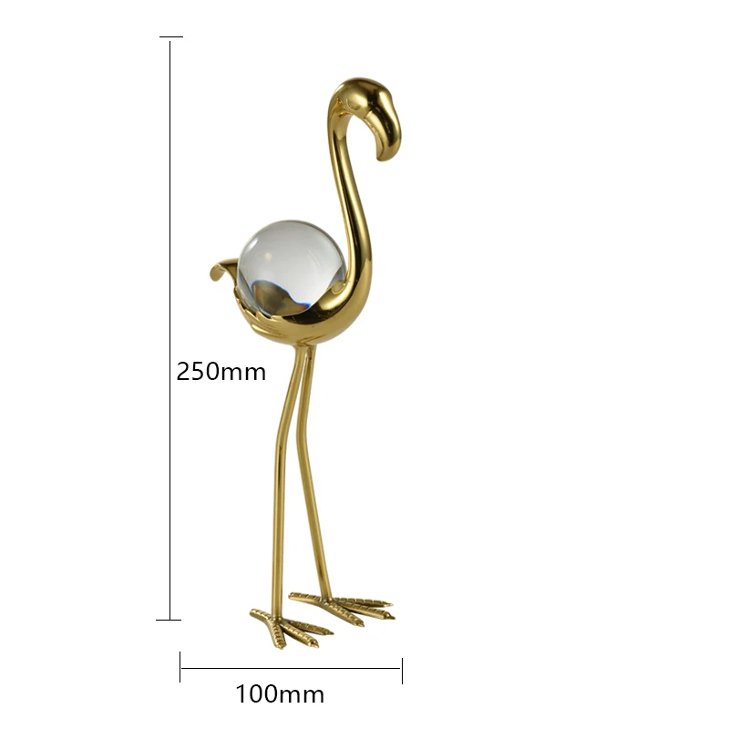 

Nordic pure copper flamingo crystal ball ornaments living room xuan off the locker after modern decoration all copper crafts.