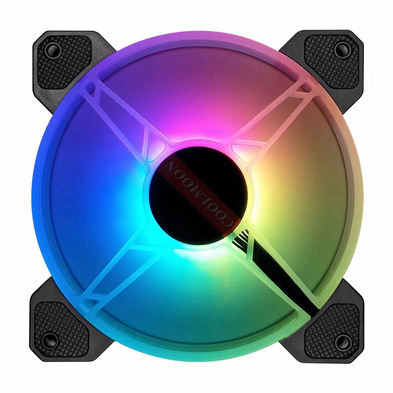 

COOLMOON F-YH Computer Case PC Cooling Fan RGB Adjust 120mm Quiet + IR Remote New Computer Cooler RGB CPU Case Fan TWO In One