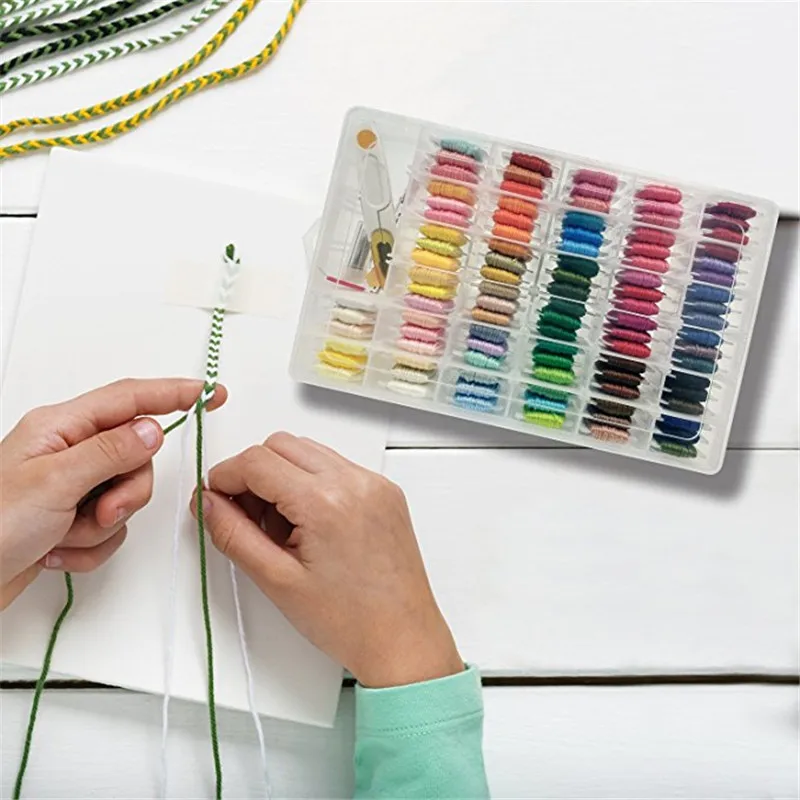Набор ниток для вышивки крестом 96 цветов швейные иглы аксессуары коробка