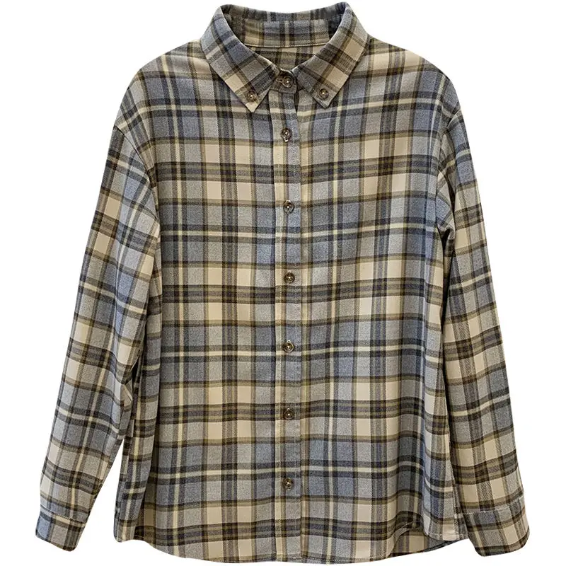 

HSTAR New Spring Summer Autumn Hot Selling Women's Fashion Casual Ladies Plaid Shirts