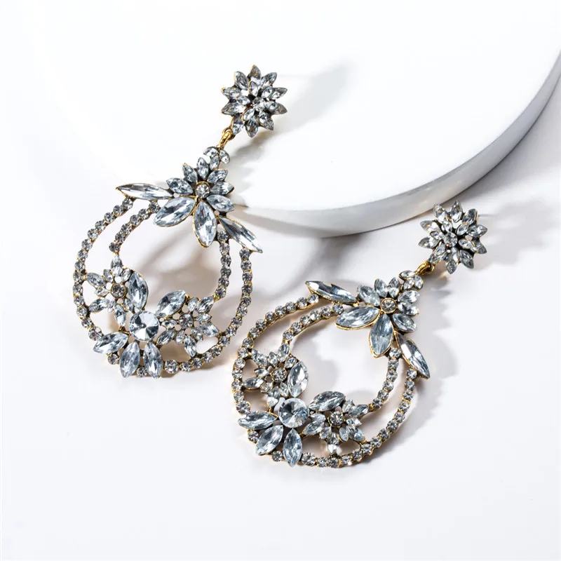 Мода 2019 европейский стиль большие серьги акриловые цветочные блестящие Модные