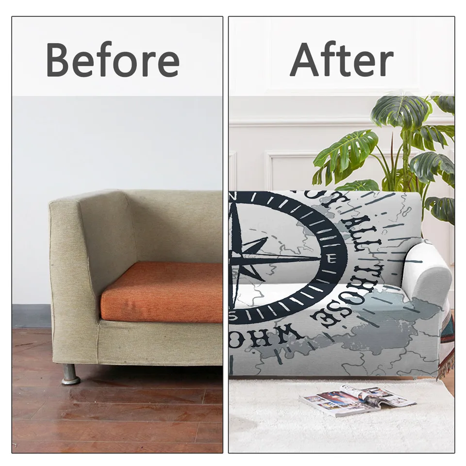 

Map Pattern Couch Cover Single Double Triple Quadruple Sofa Cover Slipcover Home Decoration Sofa Protector Machine Washable