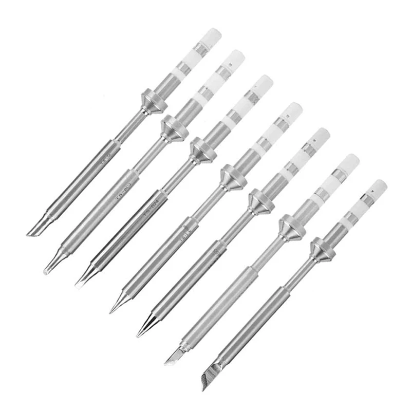 

BEST7 Pcs Soldering Tips Mini Stainless Steel Soldering Iron Tip Replacement for TS100 Portable Outdoor Soldering Iron Kit