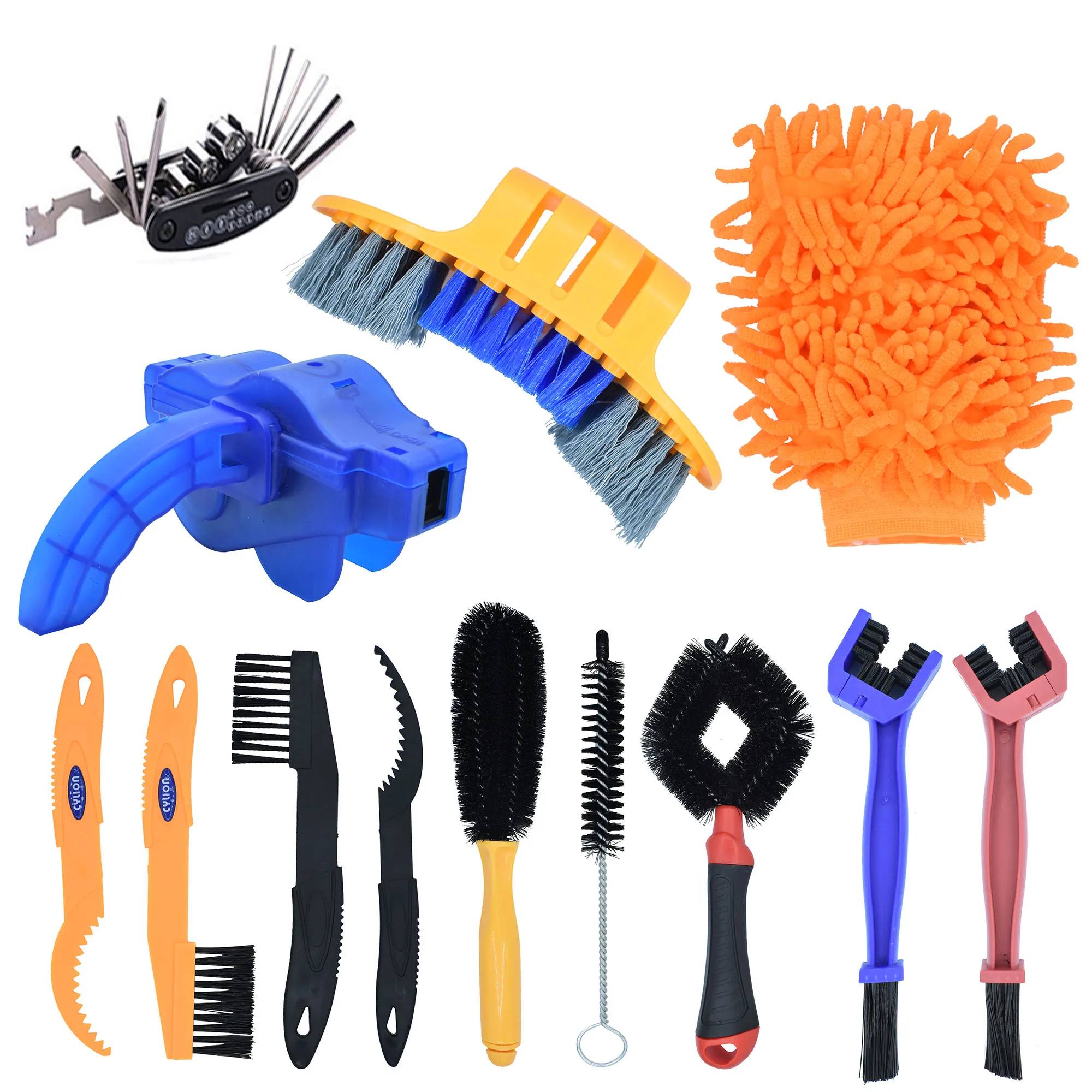 

Bike Cleaning Kit Cycling Bicycle Chain Cleaner Scrubber Brushes Mountain Bike Wash Tool Set Bicycle Repair Tools Accessories