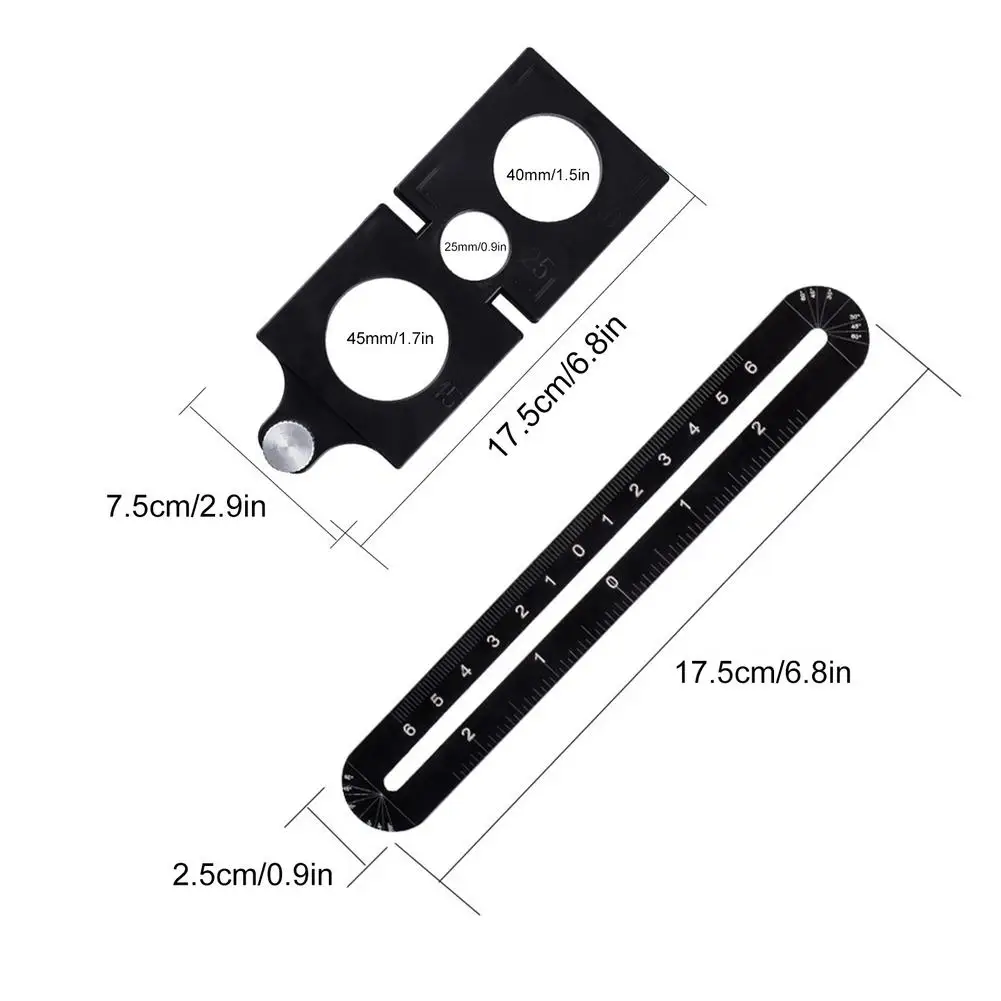 

Adjustable Ceramic Tile Hole Locator 6 Folding Ruler Multi Angle Ruler Drill Guide Woodworking Gauge Slide Ruler Measuring Tools