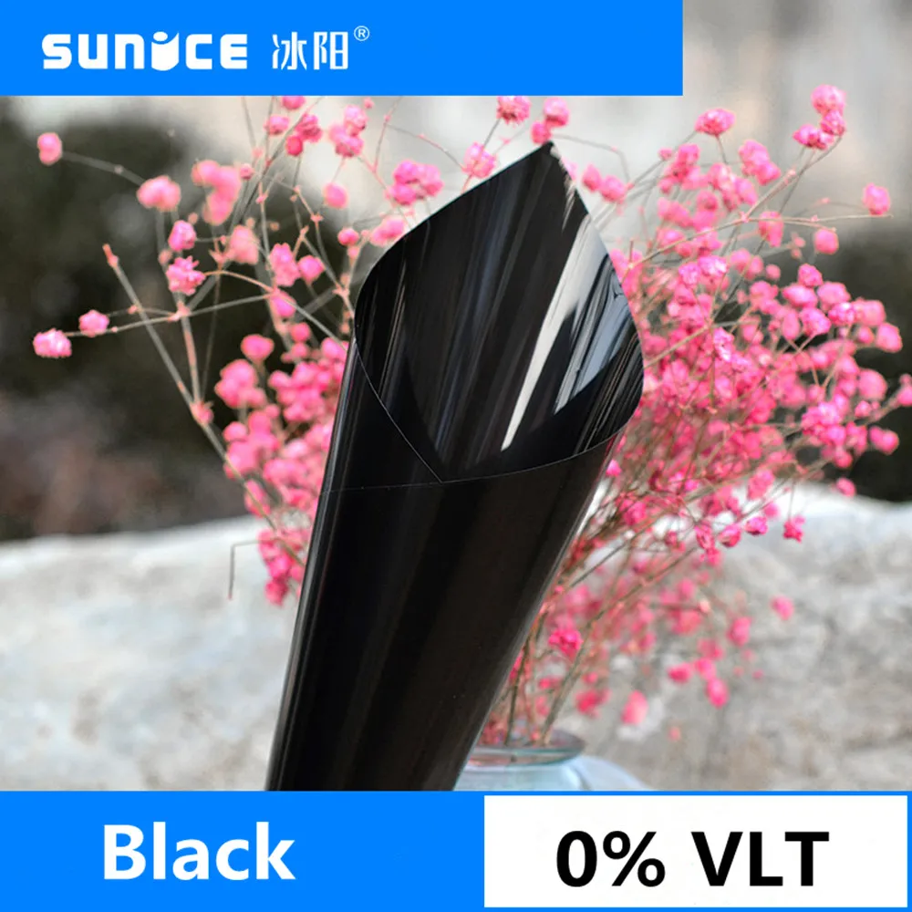 

Черная оконная пленка SUNICE для дома, строительства, VLT 0%, защита конфиденциальности, защита от солнца, затенение, наклейка из ПЭТ-стекла для сп...