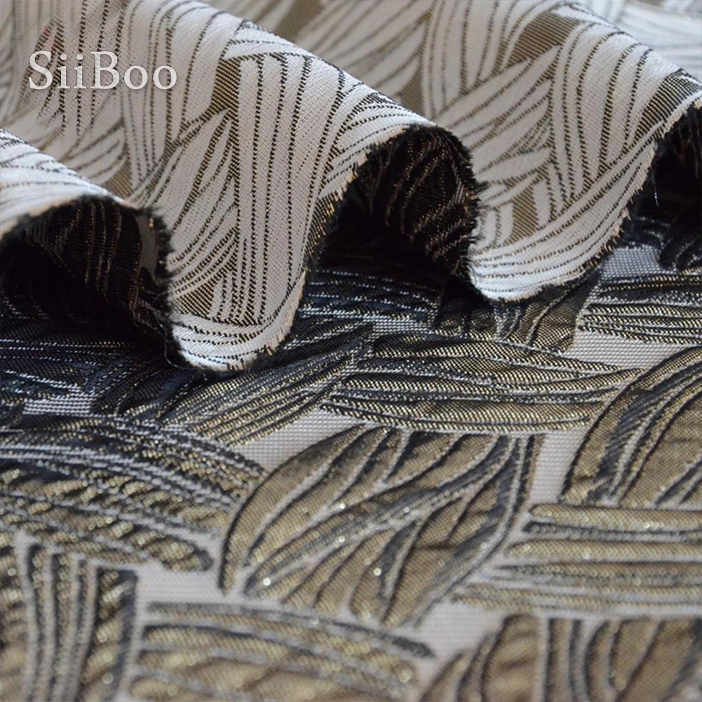 Роскошная жаккардовая ткань в американском стиле с объемными листьями для