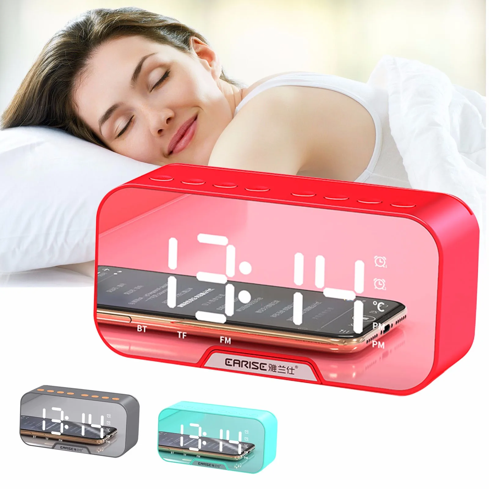 Цифровой светодиодный Будильник с USB зарядкой FM радио беспроводной Bluetooth