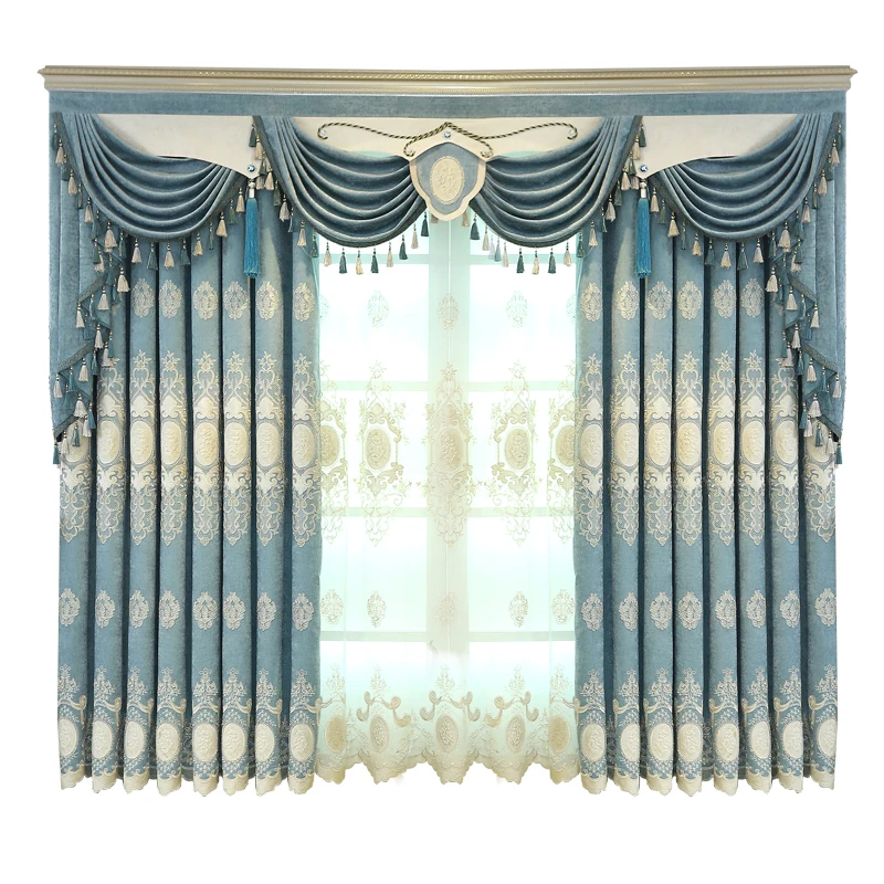 

High shade custom European style jacquard Blackout curtains for Living Room Windows High quality curtains for Bedroom