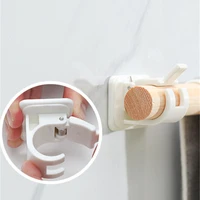 2pcs self adhesive hooks wall mounted curtain rod bracket shower curtain rod fixed clip hanging rack 40p11
