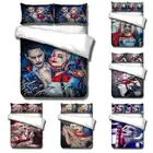 Комплект постельного белья harlin Quinzel, отряд клоуна, самоубийство, с 3D-принтом, пододеяльник, королева, полный размер, двойной, для Хэллоуина, спальни, Декор