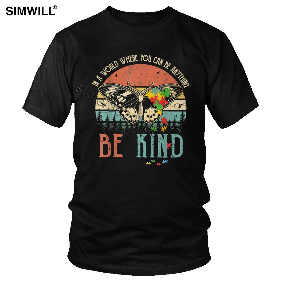 Винтажная футболка с бабочкой Мужская хлопковая в мире где вы можете быть чем