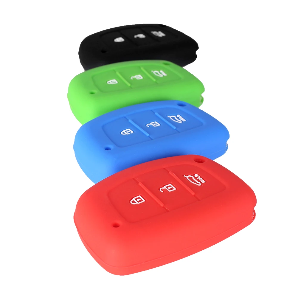 Силиконовый чехол KEYYOU для автомобильного ключа с 3 кнопками Hyundai IX25 IX35 IX45 Elantra Accent