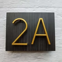 127mm golden floating modern house number gold door home address numbers for house digital outdoor sign plates 5 in 09 abc
