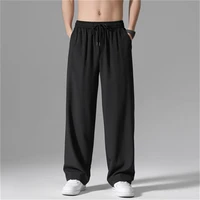 summer thin pants loose clothing plus size slacks leisure straight down ice silk baggy trousers fashion mens bottoms