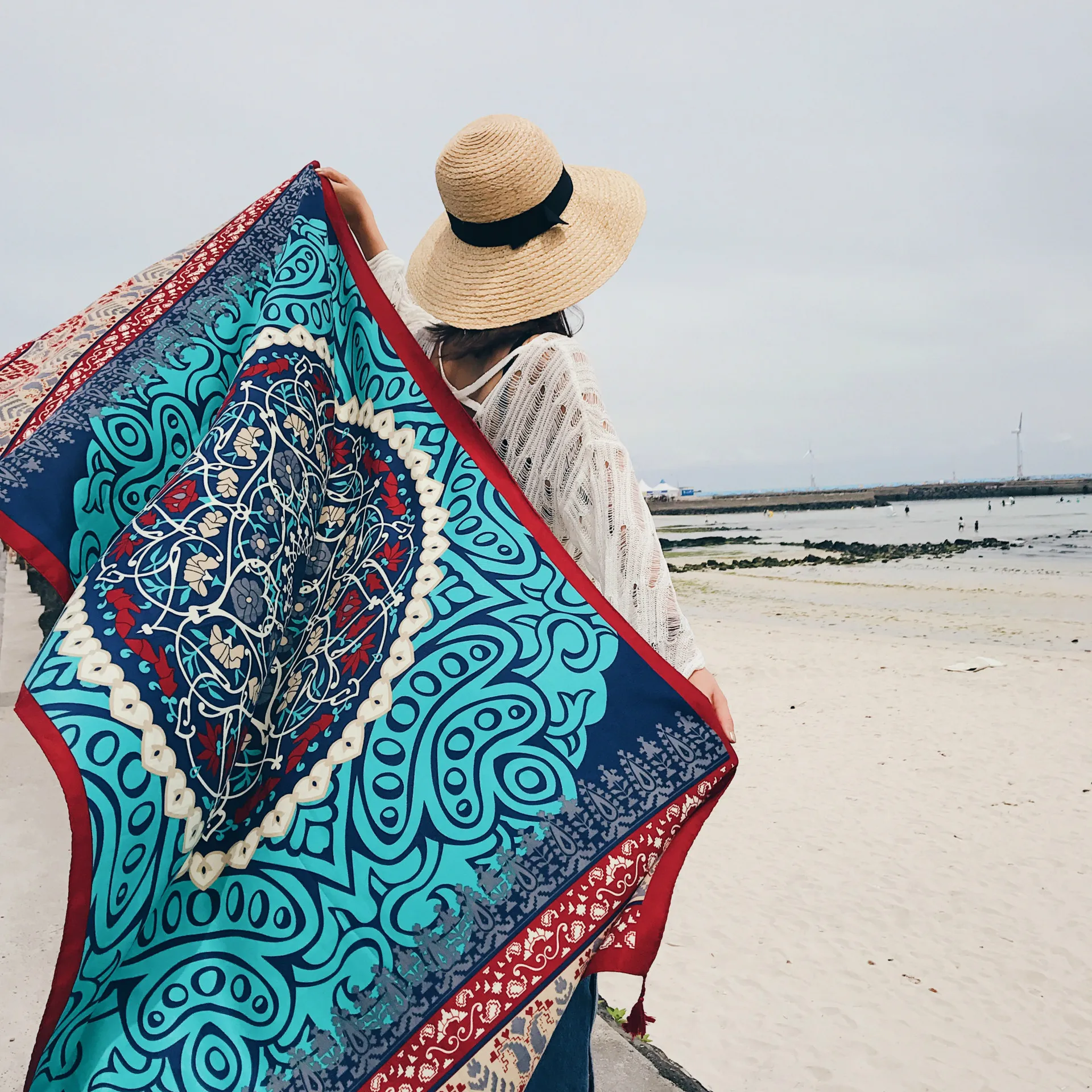 2021 Женская мода с ацтекским узором в этническом стиле бахромой шаль из вискозы