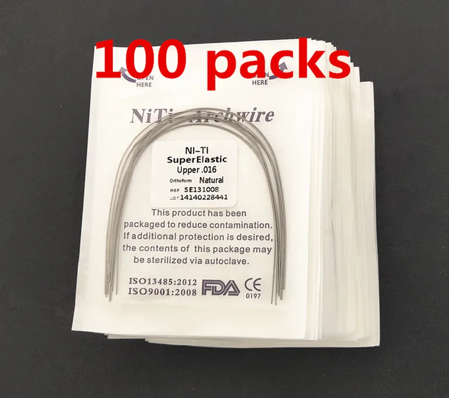 

100 Packs Super Elastic Niti Round Arch Wires Nature Form 1000 Pcs Dental Orthodontics Bows