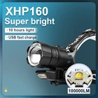 XHP160 светодиодный налобный фонарь высокой мощности USB 18650 аккумулятор перезаряжаемый налобный фонарь масштабирование COB налобный фонарь охота рыбалка рабочая фара