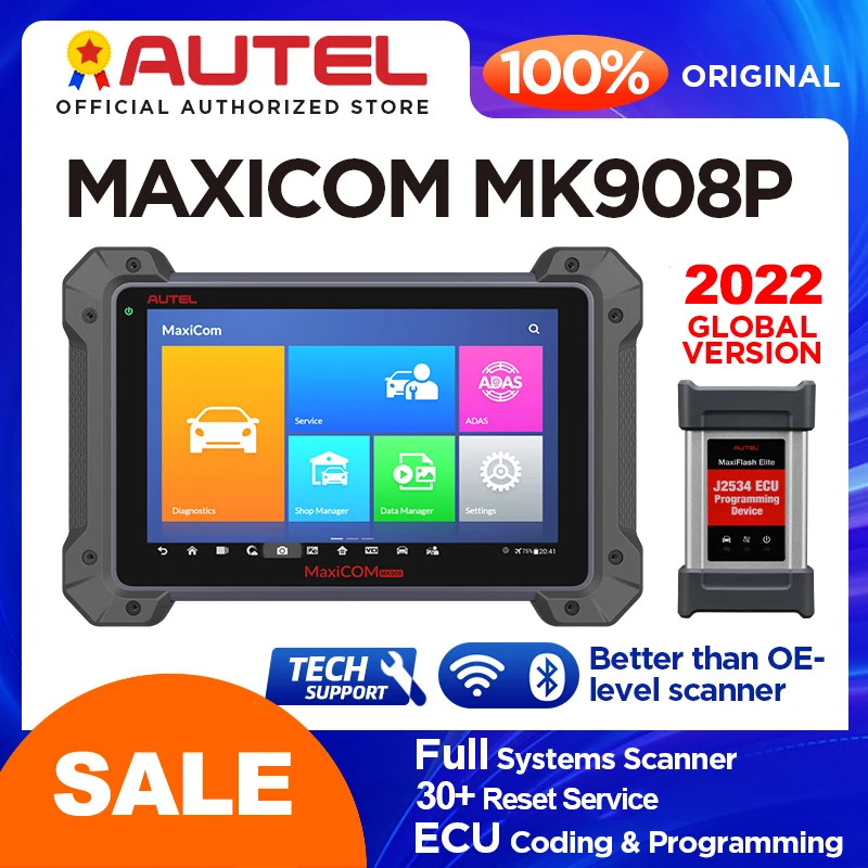 Диагностический инструмент Autel MaxiCOM MK908P OBD2 сканер Профессиональный J2534 ECU программист автомобильного сканера PK MS908SPRO.