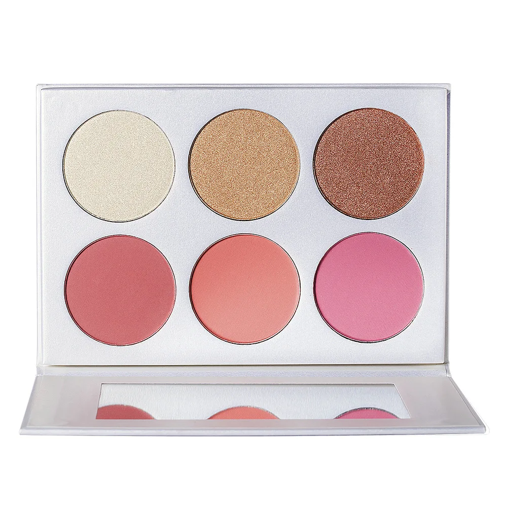 Highlighter Pink Blush Palette Facial Contour Long-lasting Makeup Powder Face Base Mineral Blusher Cosmetics Private Label