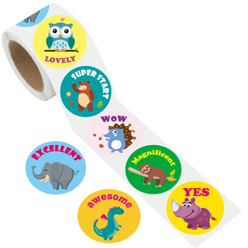 100pcs Jungle Animals Self Adhesive Sealing Sticker Labels Gift Bag Candy Dragee Box Packaging Baby Shower Baking Paper Stickers | Дом и сад