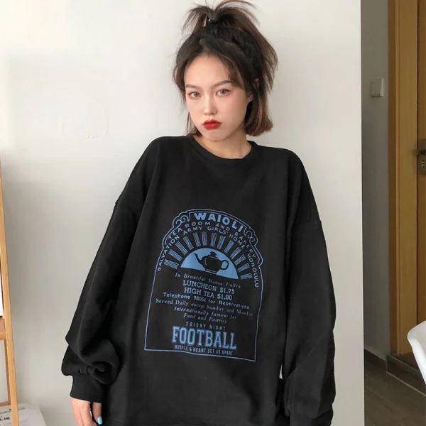 

Cartoon Printed Long-sleeved Sweater Kio