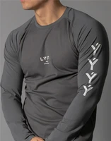 compression quick dry t shirt men running sport skinny long tee shirt male gym fitness bodybuilding workout t shirt top clothing