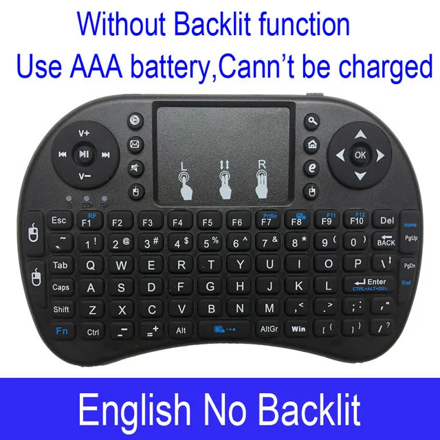2.4G I8 Mini Keyboard Wireless Keyboard Backlit Air Mouse English Russian Spanish French Remote Control for Android TV BOX - Цвет: English no backlit