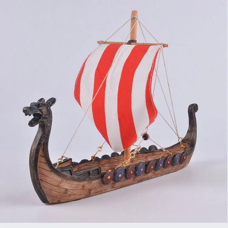 Viking longship Дракон сувенир-лодка резная Смола ремесло украшения дома Викинги кораблей Парусная модель игрушки подарки 25,5x17,5x5,5 см