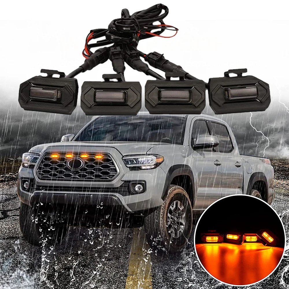 

4 шт., Автомобильные светодиодные передние фонари для гриля