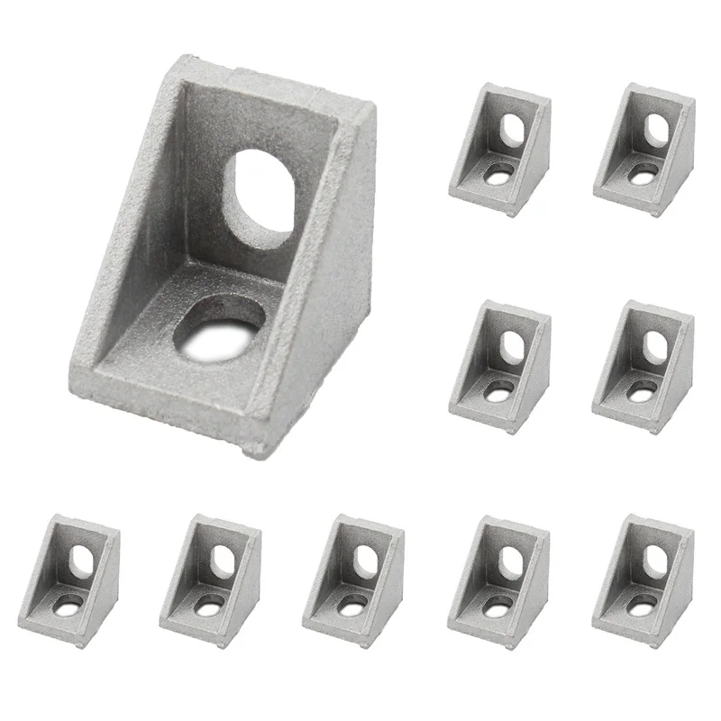 

10 Pack Aluminum Profile Corner Bracket, L Shape Right Angle Joint Bracket Fastener, L Brackets Connector for 20 Series Profile