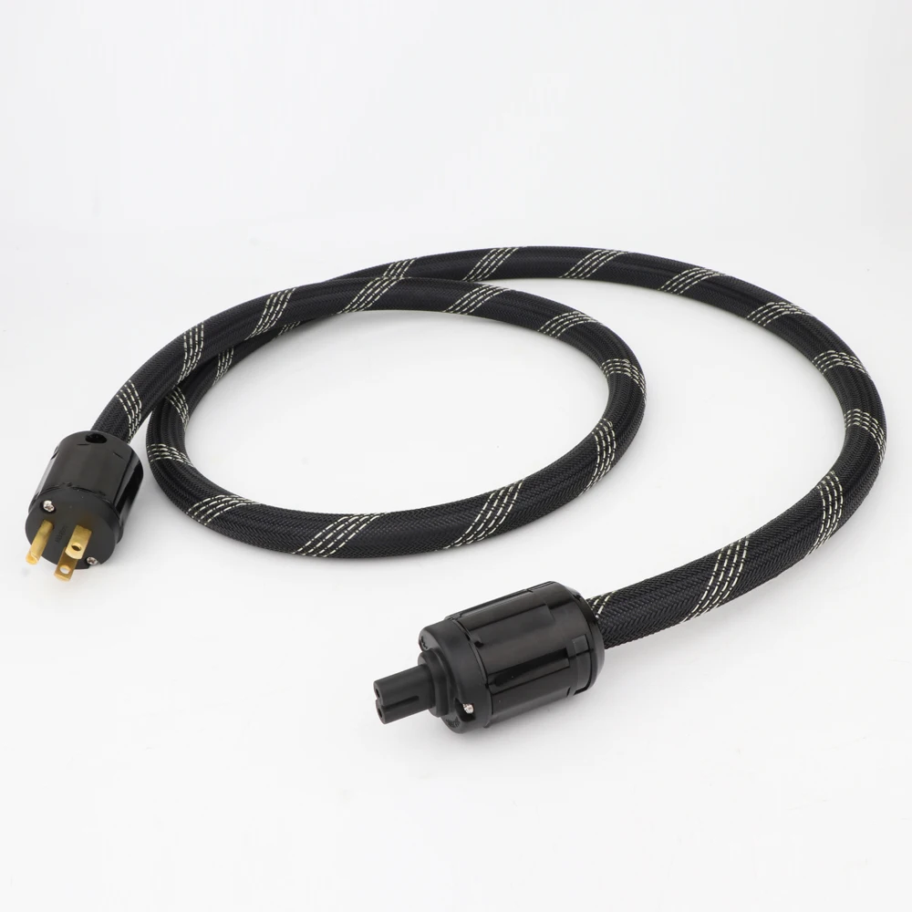 Hifi PCOCC медный ЕС Кабель питания позолоченный США AC Разъем Питания Провод