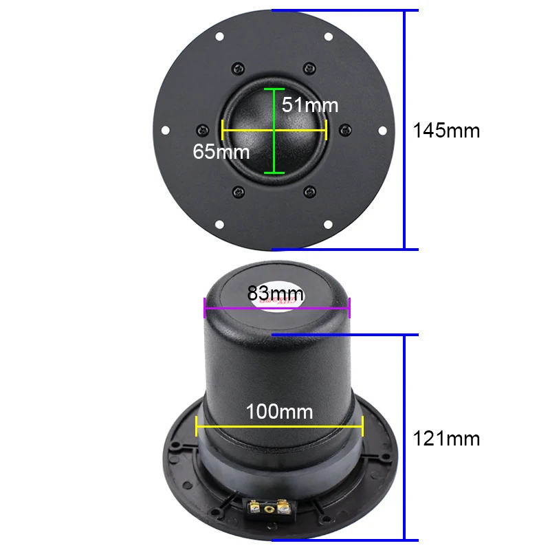 5 дюймов купольные СЧ динамик 8 Ом три частоты Hifi шелковая пленка Средний s аудио