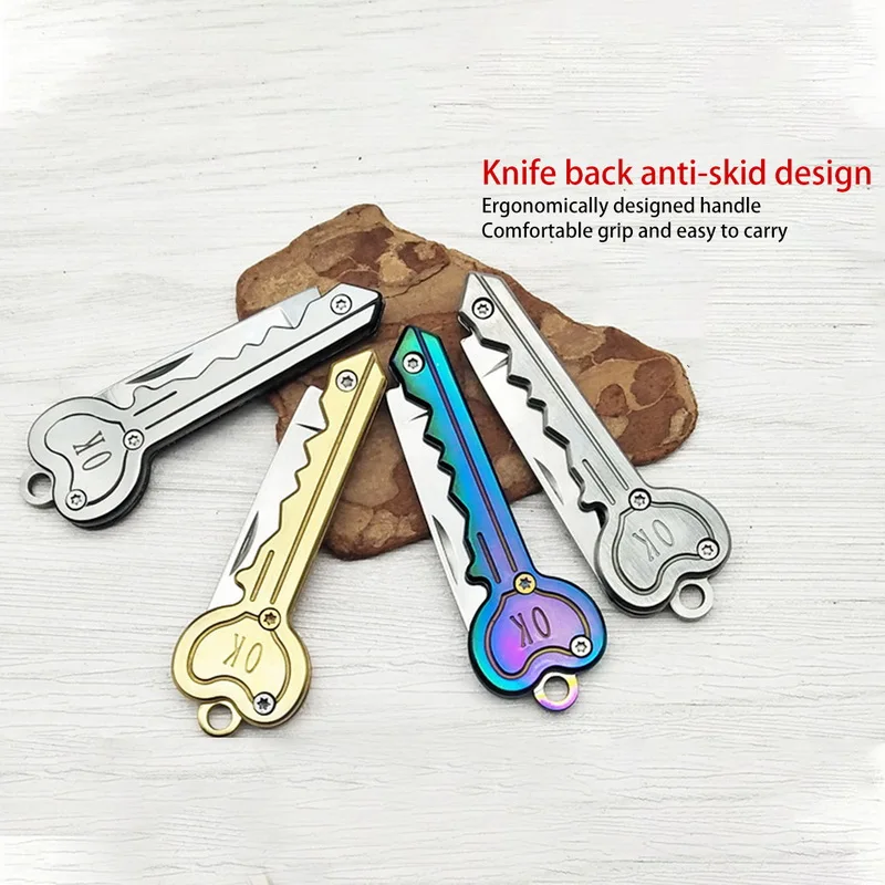 Мини-нож в виде ключа складное кольцо для ключей брелок ящик складной карманный