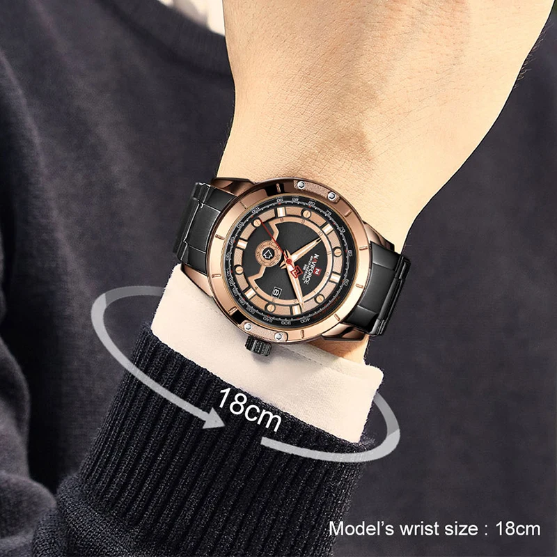 Часы NAVIFORCE мужские модные кварцевые водонепроницаемые из нержавеющей стали |