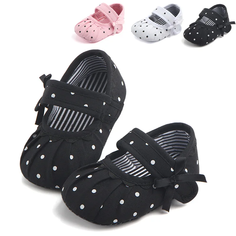 

Baby Toddler Shoes Girl Polka Dot Folds Velcro First Walkers for Newborn Cute 0-1 Year Princess Prewalker