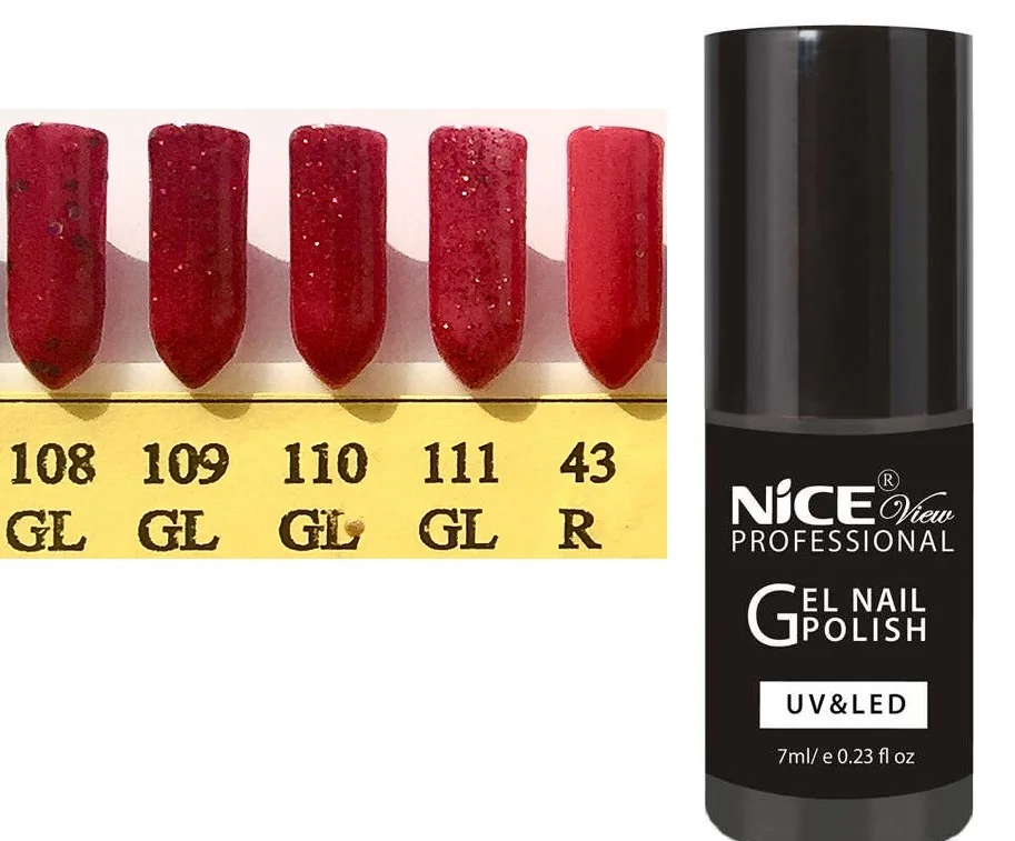NICE UV GEL-лак (SHELLAC) №110 GL 7мл гранат.магнит блестки 1-6 шт