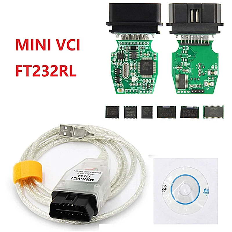 2021Car Diagnostic Cables  For T.oyota TIS Techstream Mini VCI J2534 and Connectors Mini VCI InterfaceLatest Mini VCI V14.20.019