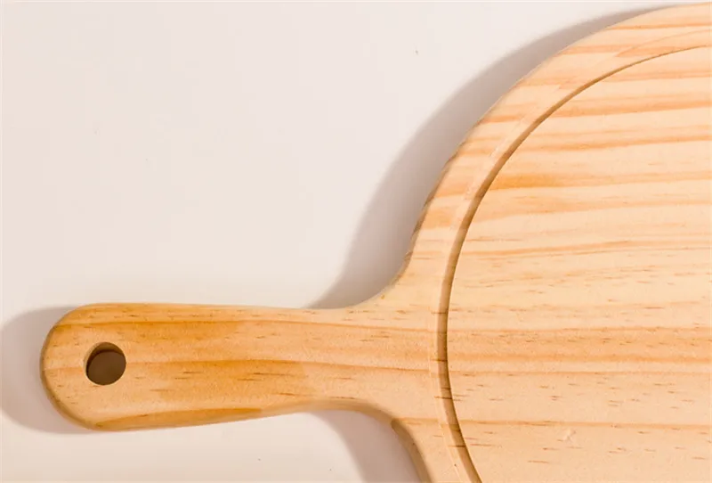 Деревянная доска для пиццы круглая с ручной кастрюлей Лоток Для Выпечки Пиццы