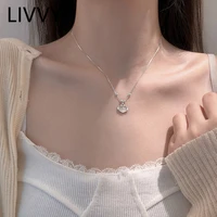 livvy silver color lock pendant necklace for women children party jewelry trendy neck accessories