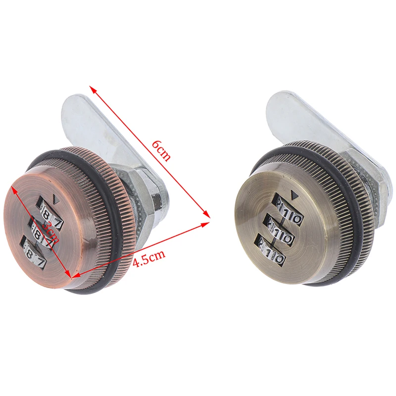 

1PC 3-Digit Combination Mailbox Lock Rotary Tongue Cam Lock for Cabinet Drawer