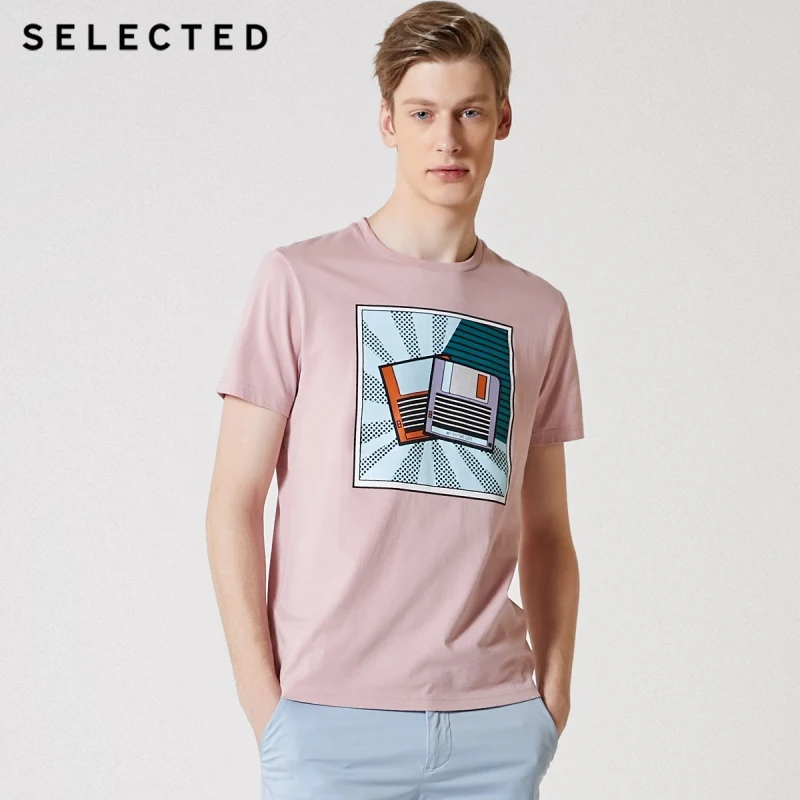 Мужская хлопковая футболка с короткими рукавами мультяшным рисунком